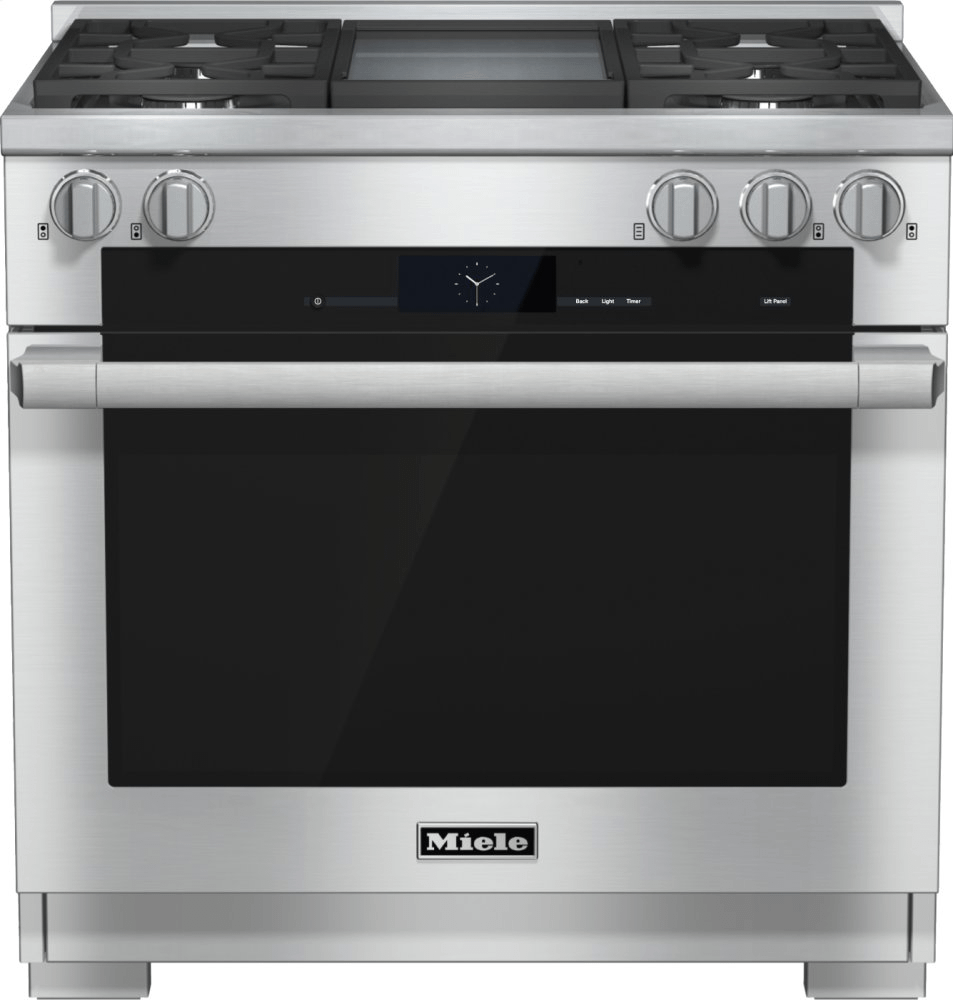 Miele HR19362LPCLEANTOUCHSTEEL Hr 1936-2 Lp - 36 Inch Range Dual Fuel With M Touch Controls, Moisture Plus And M Pro Dual Stacked Burners