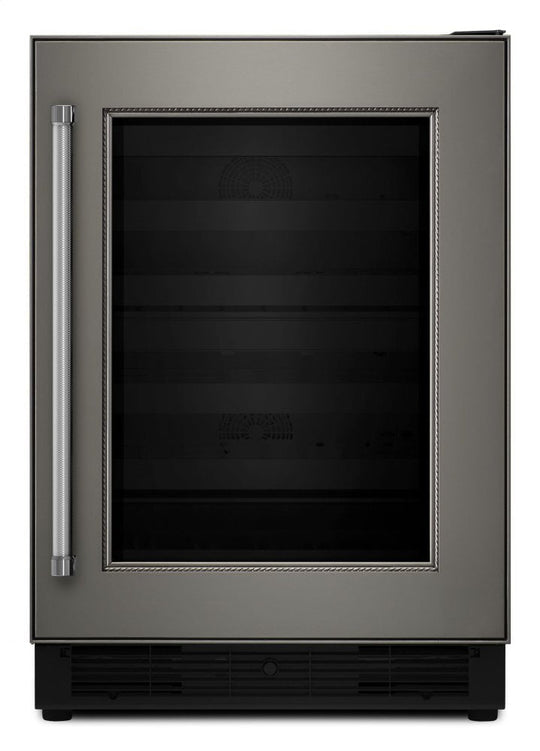 Kitchenaid KUWR204EPA 24" Panel Ready Wine Cellar With Glass Door And Wood-Front Racks - Panel Ready Pa
