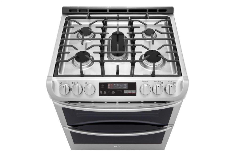 Lg LTG4715ST 6.9 Cu. Ft. Smart Wi-Fi Enabled Gas Double Oven Slide-In Range With Probake Convection® And Easyclean®