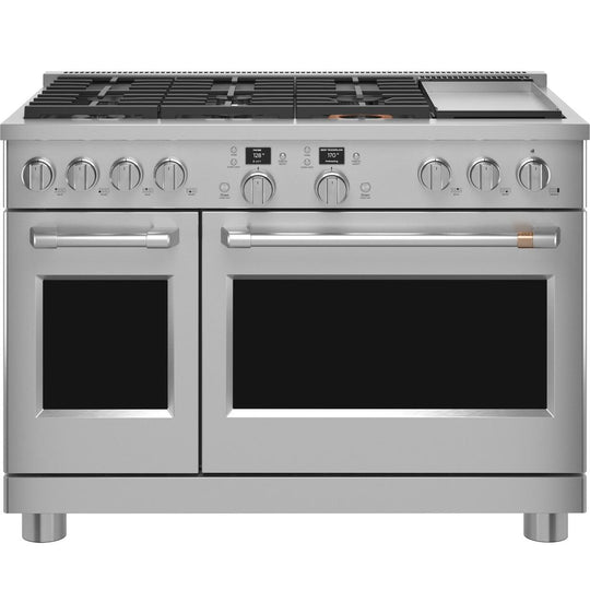 Cafe C2Y486P2TS1 Café™ 48" Smart Dual-Fuel Commercial-Style Range With 6 Burners And Griddle (Natural Gas)