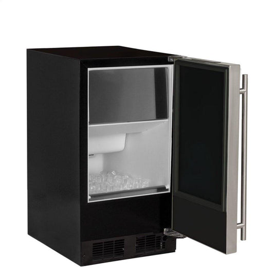 Marvel MA15CLS1LS 15" Ada Height Clear Ice Machine With Arctic Illuminice Lighting - Gravity Drain - Solid Stainless Steel Door, Left Hinge