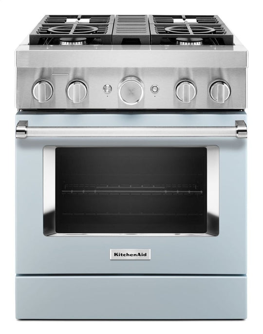 Kitchenaid KFDC500JMB Kitchenaid® 30'' Smart Commercial-Style Dual Fuel Range With 4 Burners - Misty Blue
