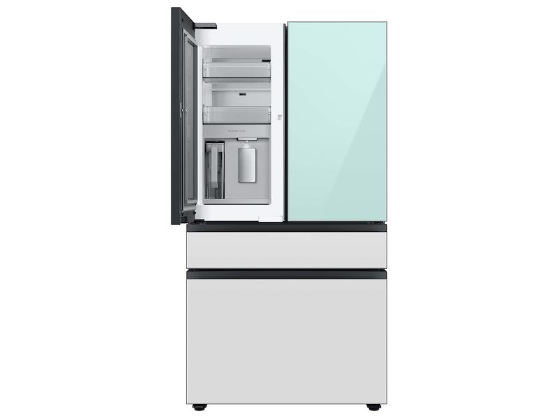 Samsung RF29BB86004M Bespoke 4-Door French Door Refrigerator (29 Cu. Ft.) With Beverage Center&#8482; In Morning Blue Glass Top Panels And White Glass Middle And Bottom Panels