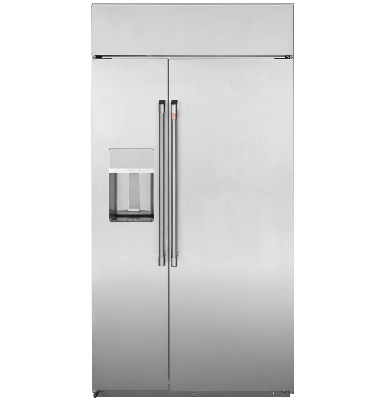 Cafe CSB42YP2RS1 Café&#8482; 42" Smart Built-In Side-By-Side Refrigerator With Dispenser