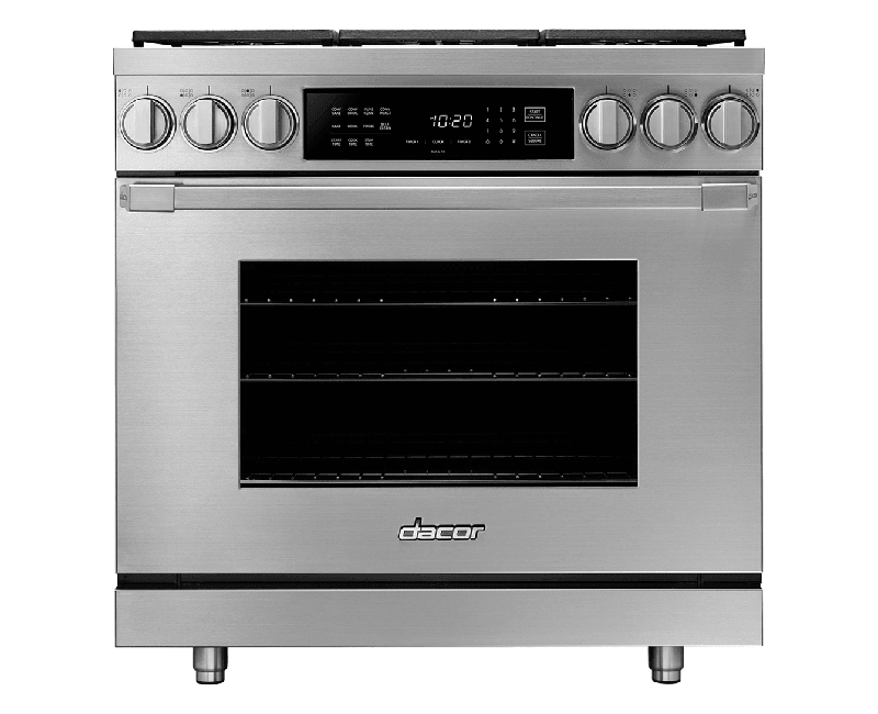 Dacor HDPR36SNG 36" Dual Fuel Pro Range, Silver Stainless Steel, Natural Gas