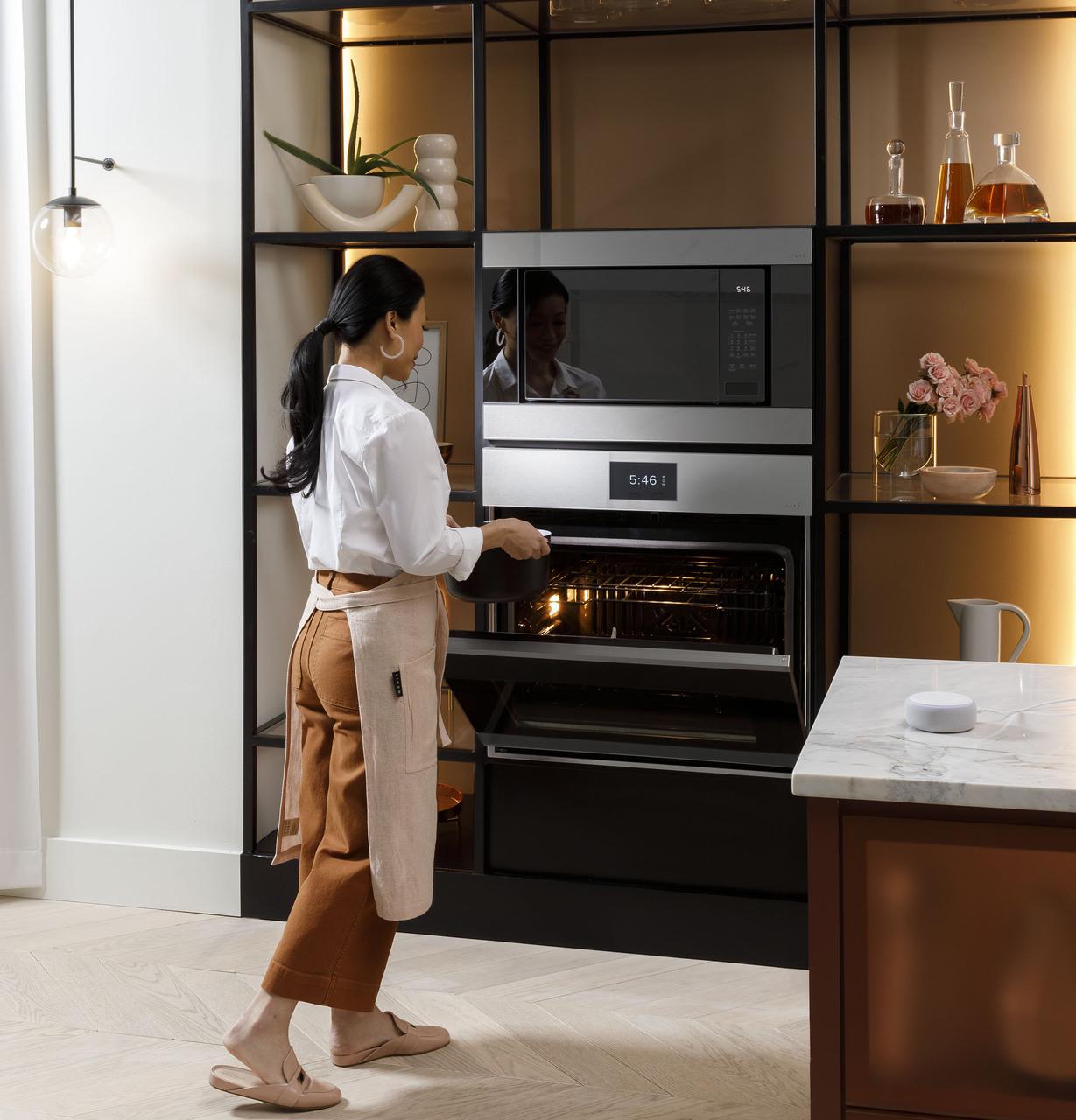 Cafe CTS90DM2NS5 Café™ Minimal Series 30" Smart Built-In Convection Single Wall Oven In Platinum Glass