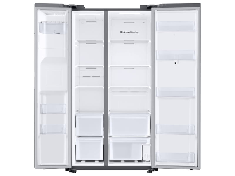 Samsung RS27T5561SR 26.7 Cu. Ft. Large Capacity Side-By-Side Refrigerator With Touch Screen Family Hub™ In Stainless Steel