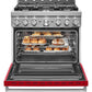 Kitchenaid KFGC506JPA Kitchenaid® 36'' Smart Commercial-Style Gas Range With 6 Burners - Passion Red
