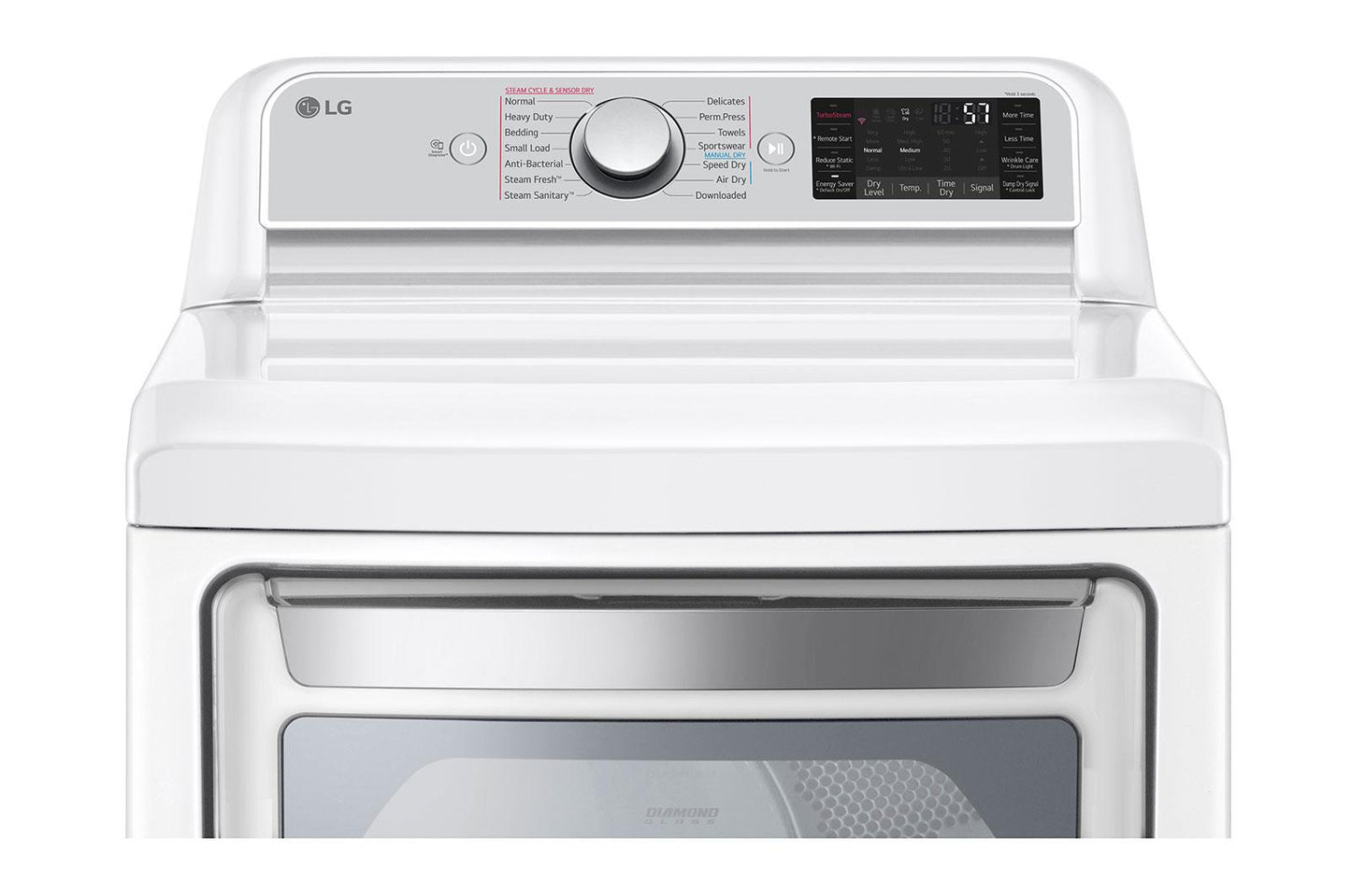 Lg DLGX7901WE 7.3 Cu. Ft. Ultra Large Capacity Smart Wi-Fi Enabled Rear Control Gas Dryer With Turbosteam™