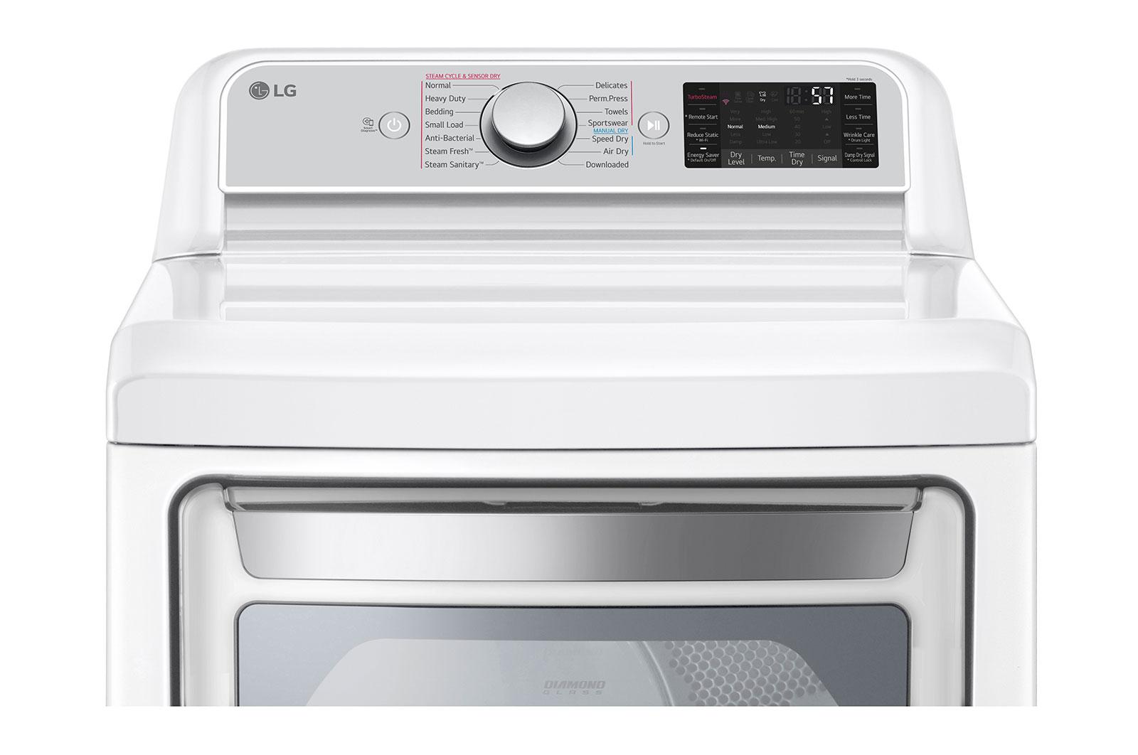 Lg DLGX7901WE 7.3 Cu. Ft. Ultra Large Capacity Smart Wi-Fi Enabled Rear Control Gas Dryer With Turbosteam™