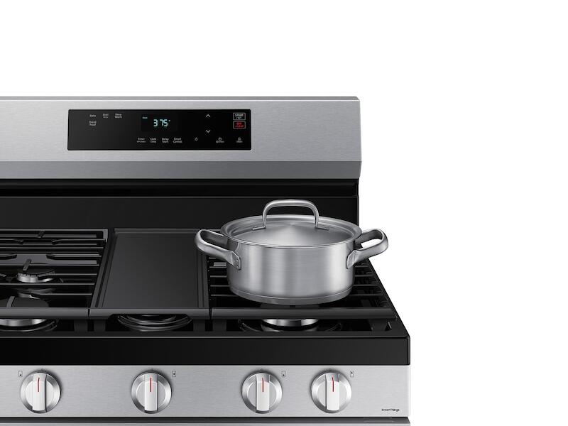 Samsung NX60A6111SS 6.0 Cu. Ft. Smart Freestanding Gas Range With Integrated Griddle In Stainless Steel