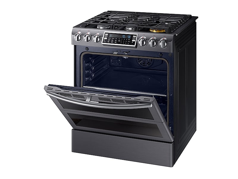 Samsung NX58K9850SG 5.8 Cu. Ft. Slide-In Gas Range With Flex Duo™ & Dual Door In Black Stainless Steel