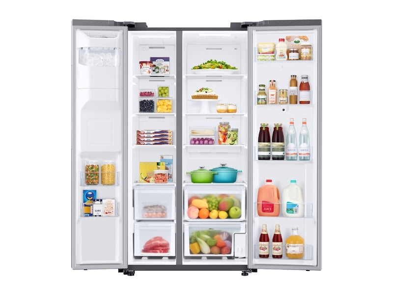 Samsung RS27T5561SR 26.7 Cu. Ft. Large Capacity Side-By-Side Refrigerator With Touch Screen Family Hub™ In Stainless Steel