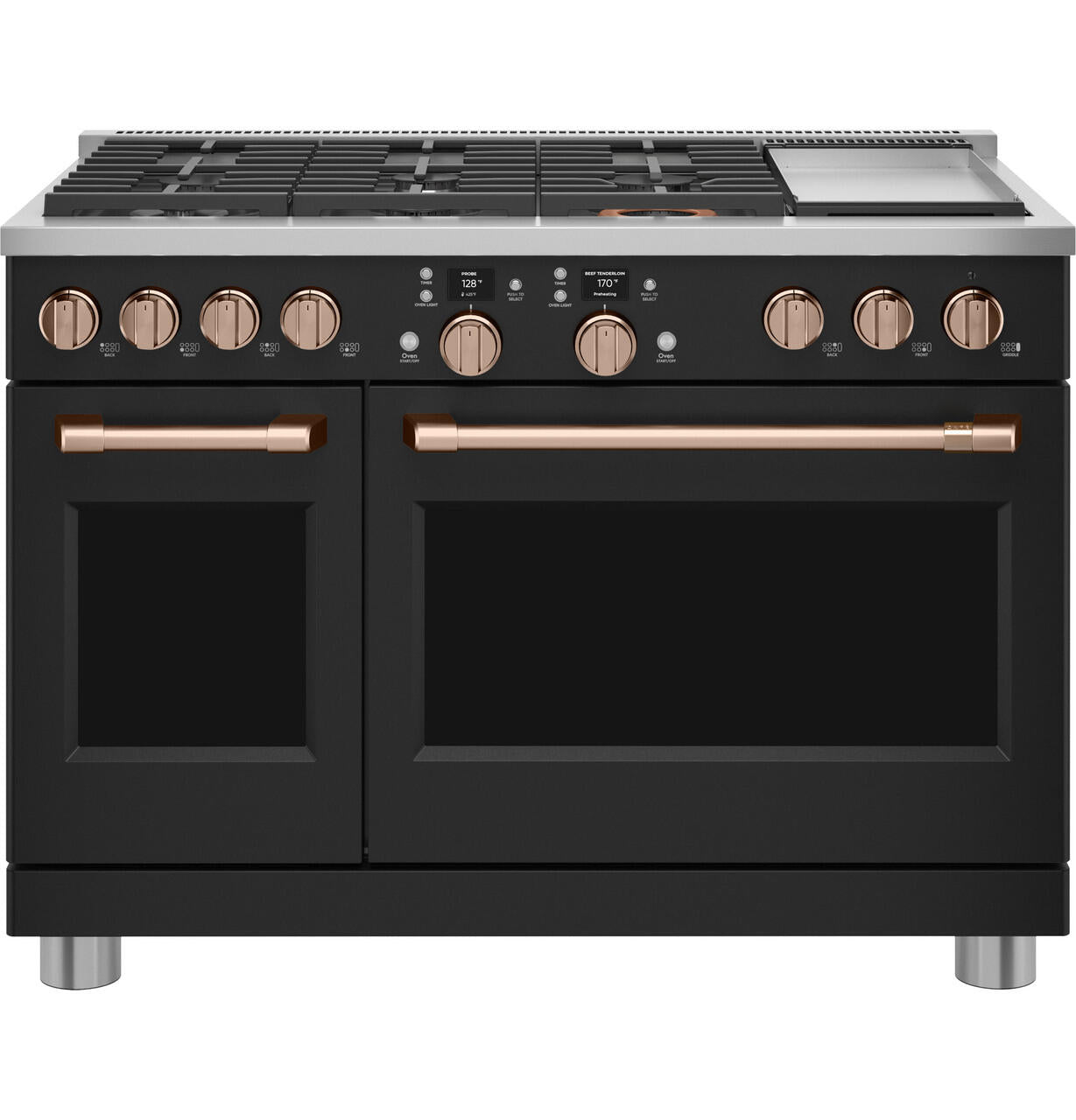 Cafe C2Y486P3TD1 Café™ 48" Smart Dual-Fuel Commercial-Style Range With 6 Burners And Griddle (Natural Gas)