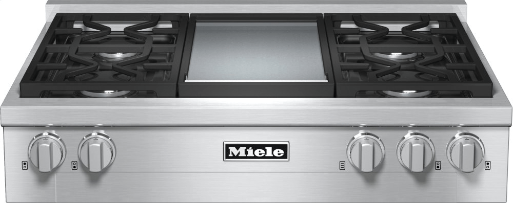 Miele KMR11361GCLEANSTEEL Kmr 1136-1 G - Rangetop With 4 Burners And Griddle For Versatility And Performance
