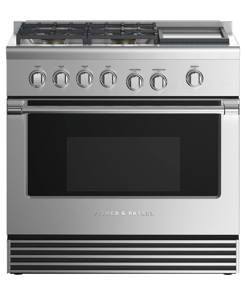 Fisher & Paykel RDV2364GDNN Dual Fuel Range, 36", 4 Burners With Griddle