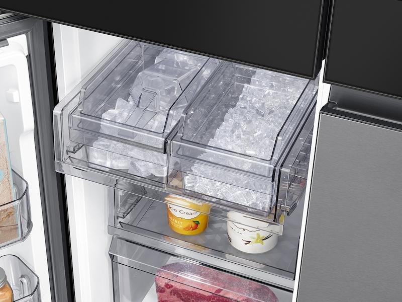 Samsung RF29CB9900QK Bespoke 4-Door Flex™ Refrigerator (29 Cu. Ft.) With Family Hub™+ In Charcoal Glass Top And Stainless Steel Bottom Panels