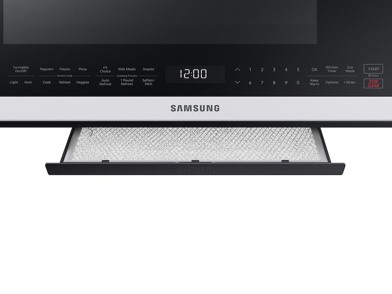 Samsung ME21B706B12 2.1 Cu. Ft. Bespoke Over-The-Range Microwave With Sensor Cooking In White Glass