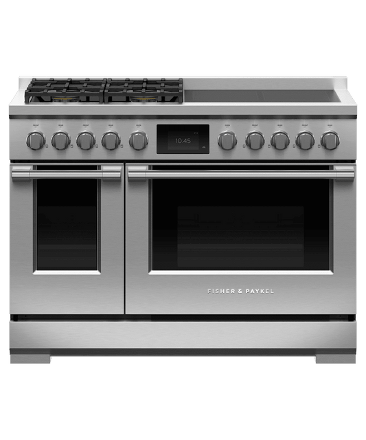 Fisher & Paykel RHV3484N Dual Fuel Range, 48", 4 Burners, 4 Induction Zones, Self-Cleaning