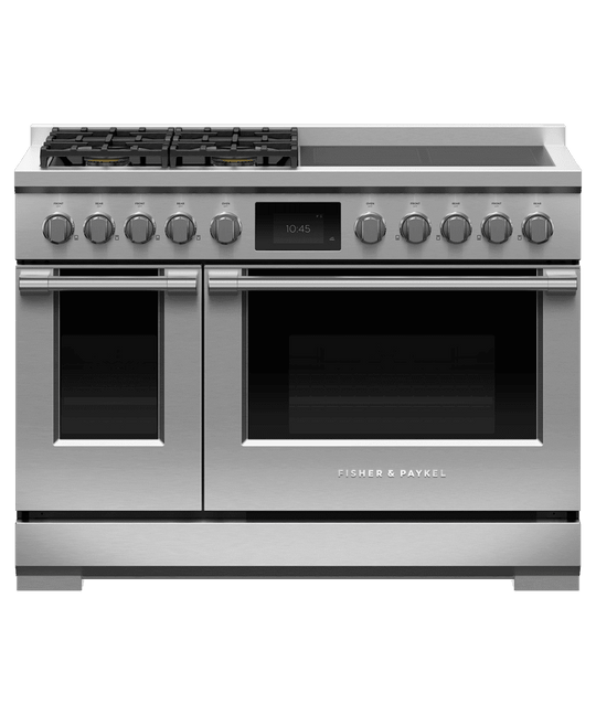 Fisher & Paykel RHV3484N Dual Fuel Range, 48", 4 Burners, 4 Induction Zones, Self-Cleaning