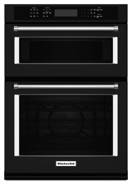 Kitchenaid KOCE500EBL 30" Combination Wall Oven With Even-Heat™ True Convection (Lower Oven) - Black