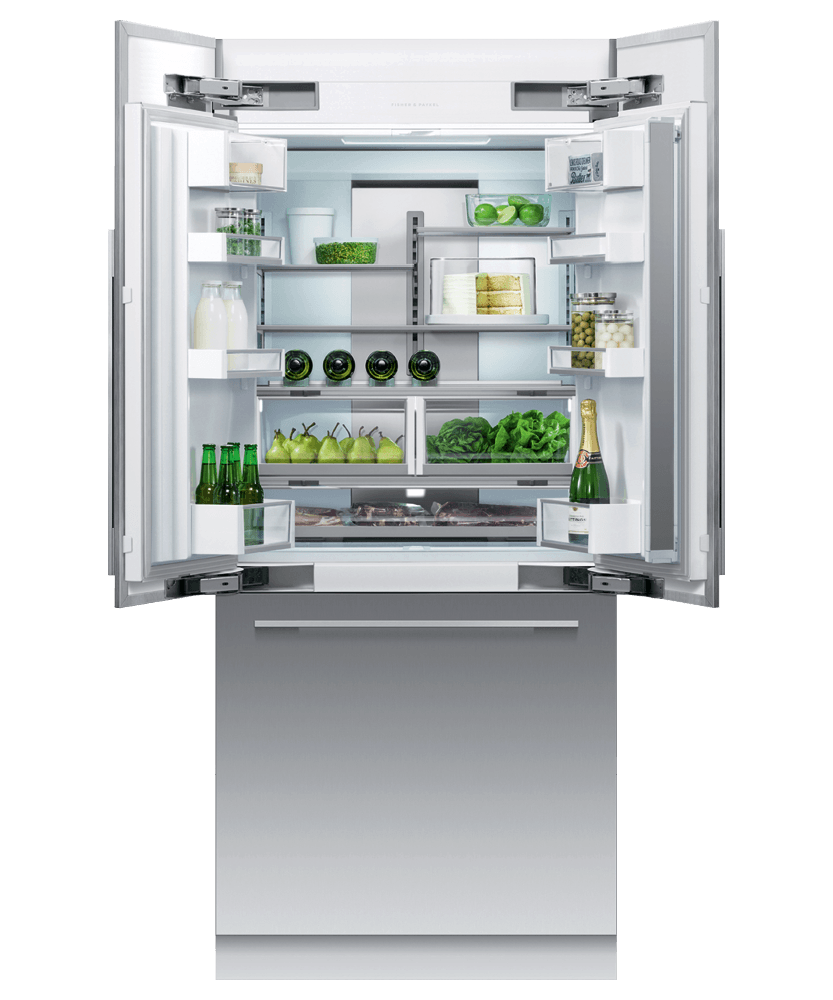 Fisher & Paykel RS36A80U1N Integrated French Door Refrigerator Freezer, 36", Ice & Water