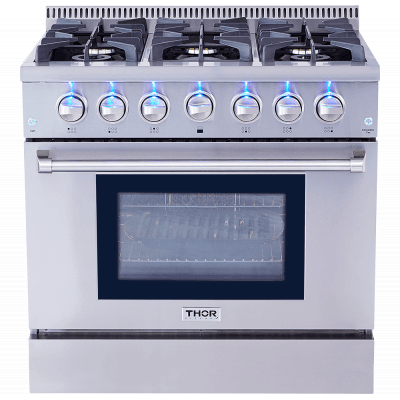 Thor Kitchen HRG3618U 36" Pro-Style 6 Stainless Steel Burner Gas Range