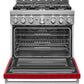 Kitchenaid KFGC506JPA Kitchenaid® 36'' Smart Commercial-Style Gas Range With 6 Burners - Passion Red