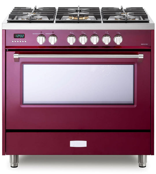 Verona VDFSGE365BU Burgundy 36" Dual Fuel - Designer Series