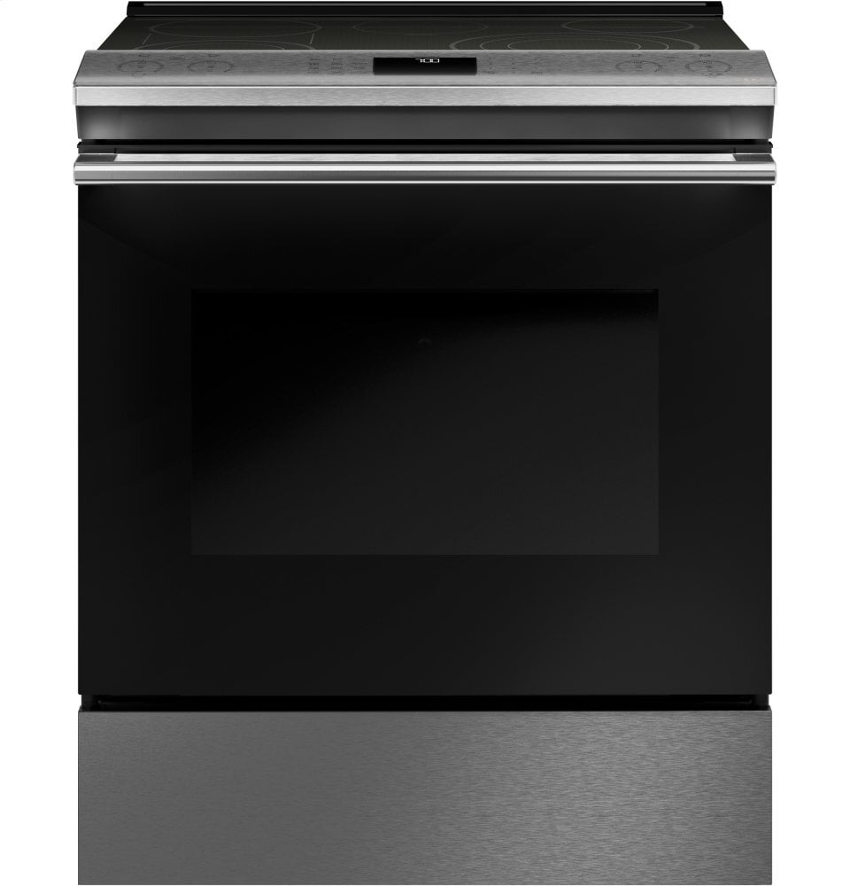 Cafe CES700M2NS5 Café 30" Smart Slide-In, Front-Control, Radiant And Convection Range In Platinum Glass