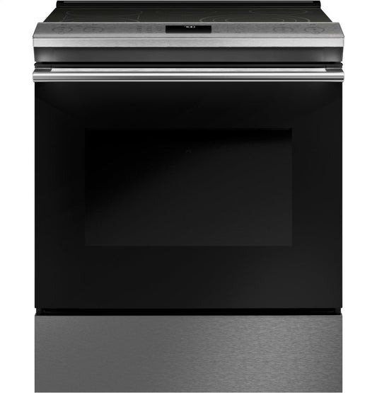 Cafe CES700M2NS5 Café 30" Smart Slide-In, Front-Control, Radiant And Convection Range In Platinum Glass