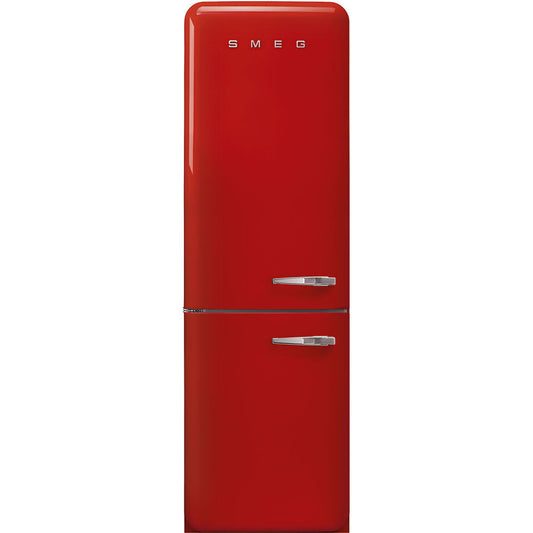 Smeg FAB32ULRD3 '50S Style No Frost' Fridge-Freezer, Red, Left Hand Hinge, 60 Cm (Approx 24")
