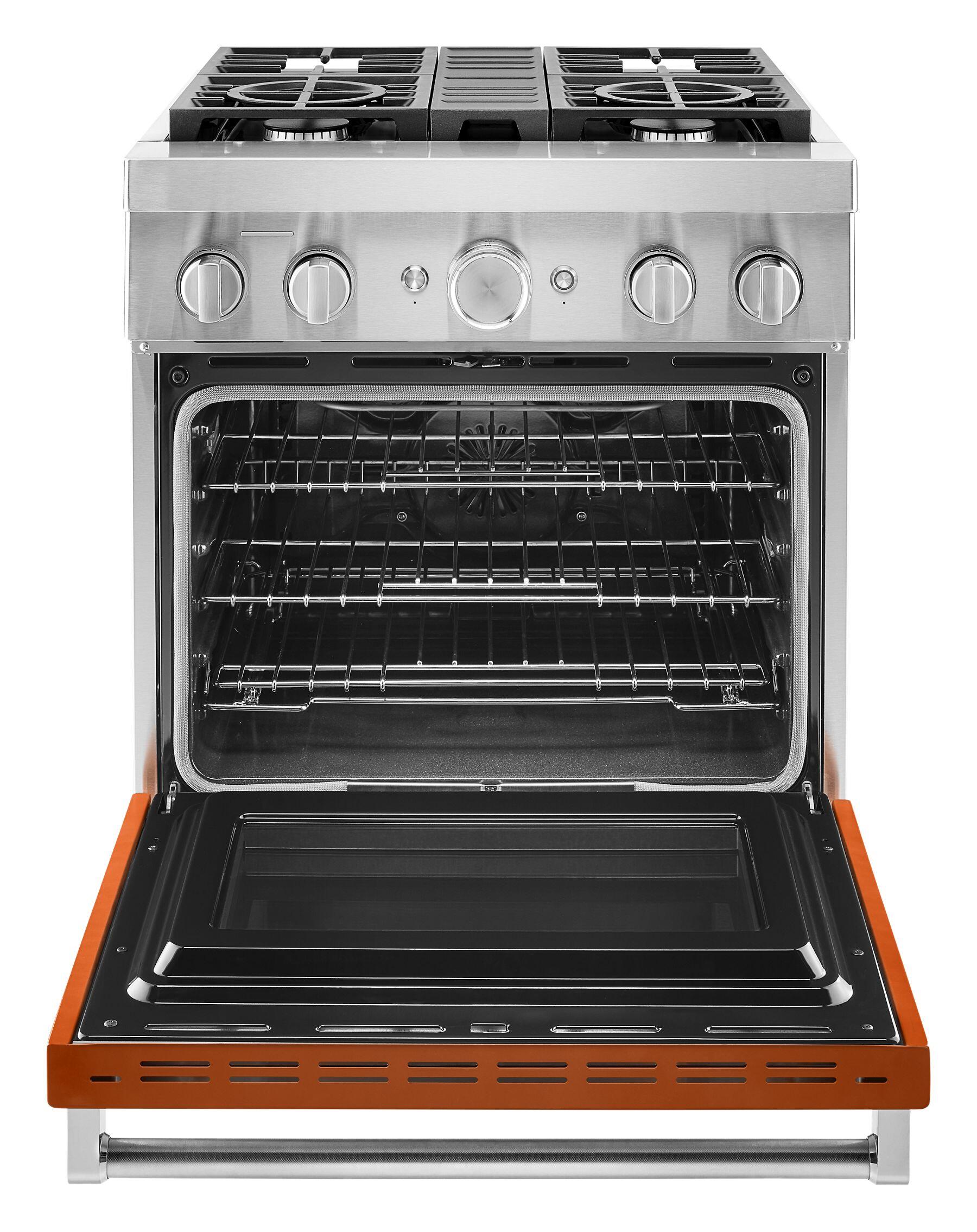 Kitchenaid KFDC500JSC Kitchenaid® 30'' Smart Commercial-Style Dual Fuel Range With 4 Burners - Scorched Orange
