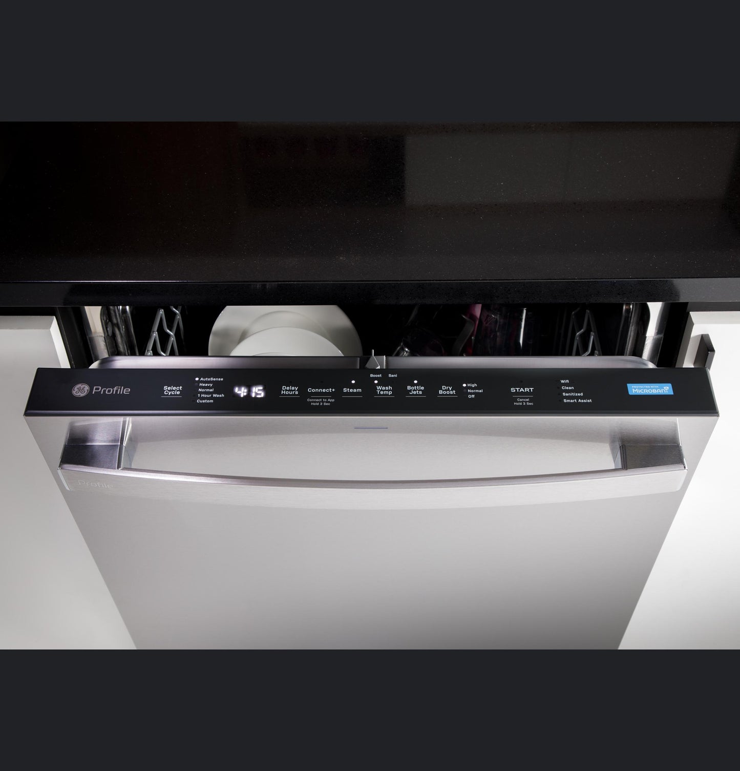 Ge Appliances PDT715SYVFS Ge Profile&#8482; Fingerprint Resistant Top Control With Stainless Steel Interior Dishwasher With Microban&#8482; Antimicrobial Protection With Sanitize Cycle