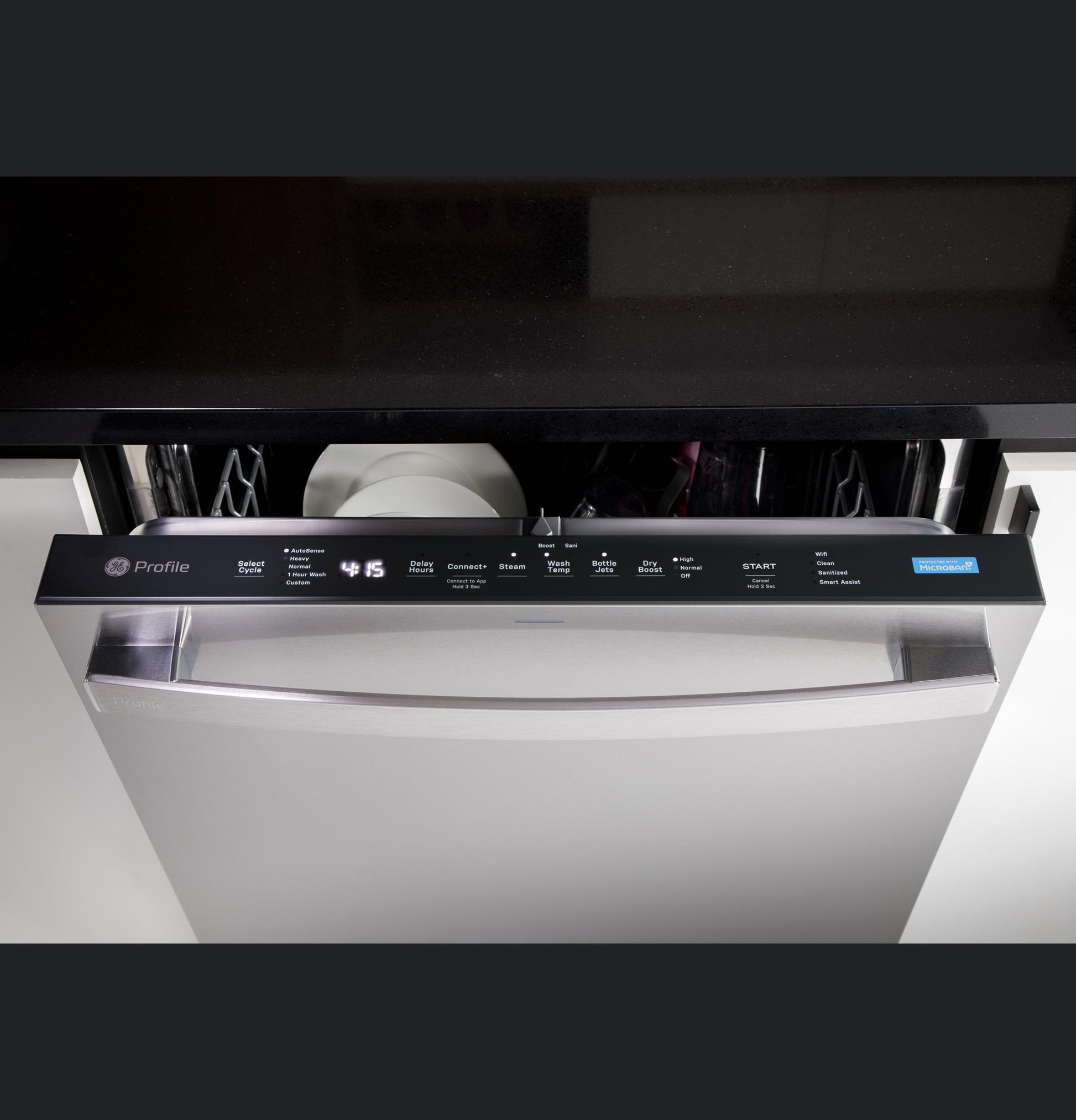 Ge Appliances PDT715SYVFS Ge Profile&#8482; Fingerprint Resistant Top Control With Stainless Steel Interior Dishwasher With Microban&#8482; Antimicrobial Protection With Sanitize Cycle