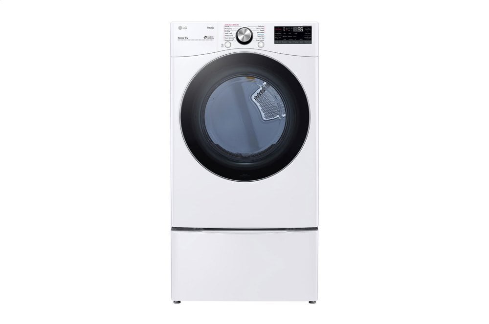 Lg DLEX4200W 7.4 Cu. Ft. Ultra Large Capacity Smart Wi-Fi Enabled Front Load Electric Dryer With Turbosteam&#8482; And Built-In Intelligence