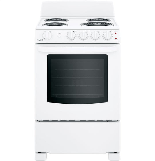 Hotpoint RAS240DMWW Hotpoint® 24" Electric Free-Standing Front-Control Range