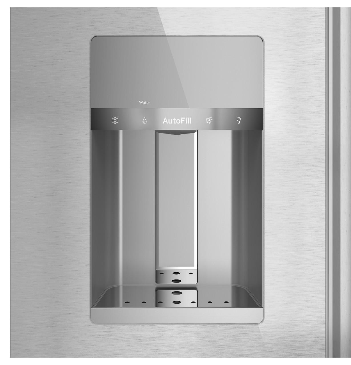Cafe CXE22DM5PS5 Café&#8482; Energy Star® 22.3 Cu. Ft. Smart Counter-Depth 4-Door French-Door Refrigerator In Platinum Glass
