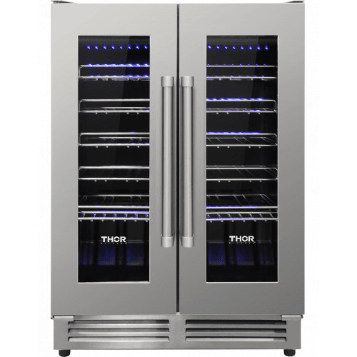 Thor Kitchen TWC2402 42 Bottle Dual Zone French Door Built-In Wine Cooler