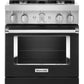 Kitchenaid KFDC500JBK Kitchenaid® 30'' Smart Commercial-Style Dual Fuel Range With 4 Burners - Imperial Black