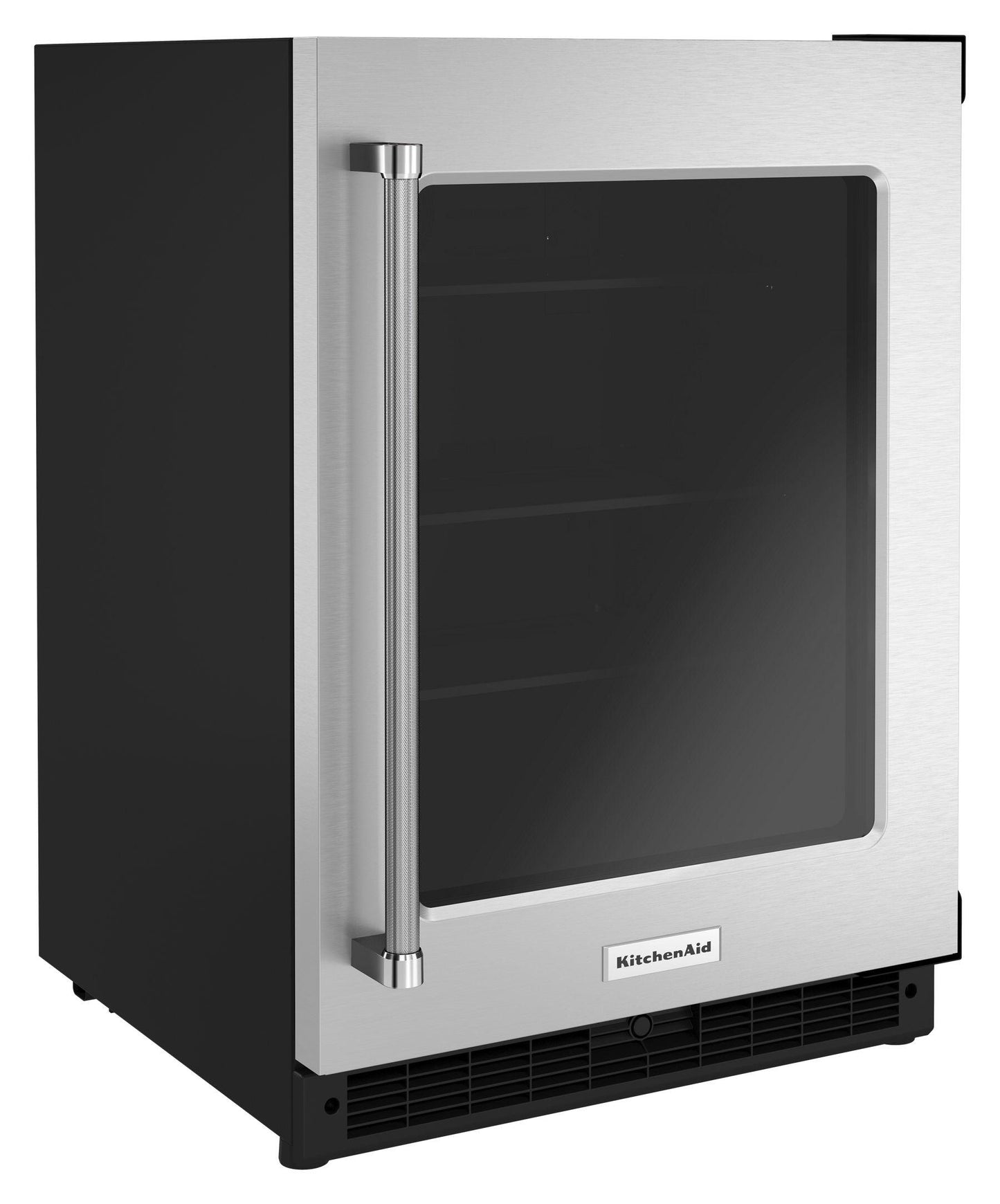 Kitchenaid KURR214KSB 24" Undercounter Refrigerator With Glass Door - Black Cabinet/Stainless Doors