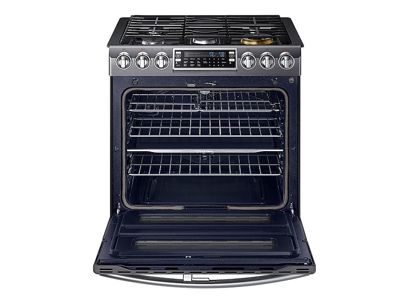 Samsung NX58K9850SG 5.8 Cu. Ft. Slide-In Gas Range With Flex Duo™ & Dual Door In Black Stainless Steel