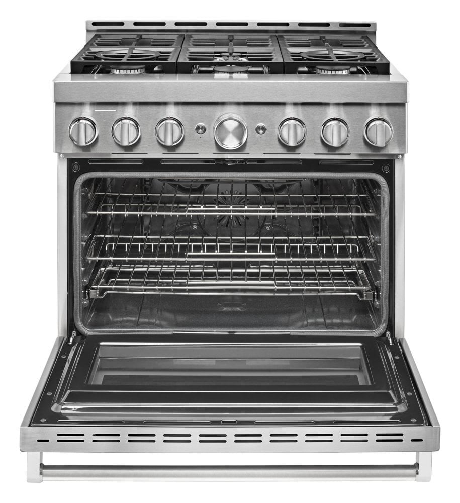 Kitchenaid KFGC506JSS Kitchenaid® 36'' Smart Commercial-Style Gas Range With 6 Burners - Heritage Stainless Steel