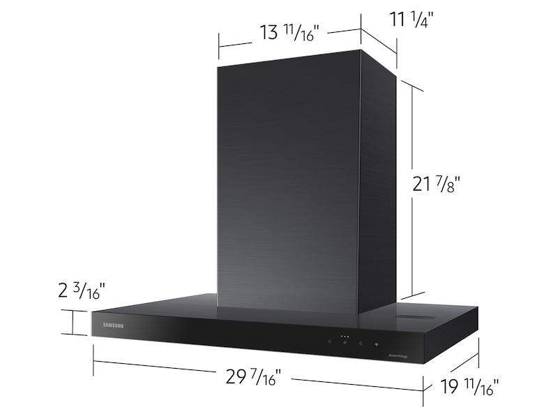 Samsung NK30CB600W33 30" Bespoke Smart Wall Mount Hood In Clean Deep Charcoal