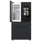 Samsung RF23BB89008M Bespoke 4-Door French Door Refrigerator (23 Cu. Ft.) - With Top Left And Family Hub™ Panel In Charcoal Glass - And Matte Black Steel Middle And Bottom Panels