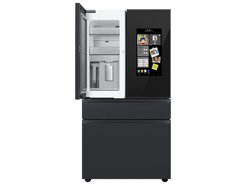Samsung RF23BB89008M Bespoke 4-Door French Door Refrigerator (23 Cu. Ft.) - With Top Left And Family Hub™ Panel In Charcoal Glass - And Matte Black Steel Middle And Bottom Panels