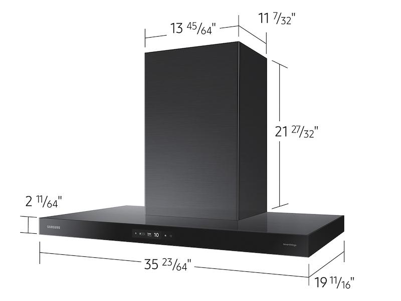 Samsung NK36CB700W33 36" Bespoke Smart Wall Mount Hood With Lcd Display In Clean Deep Charcoal