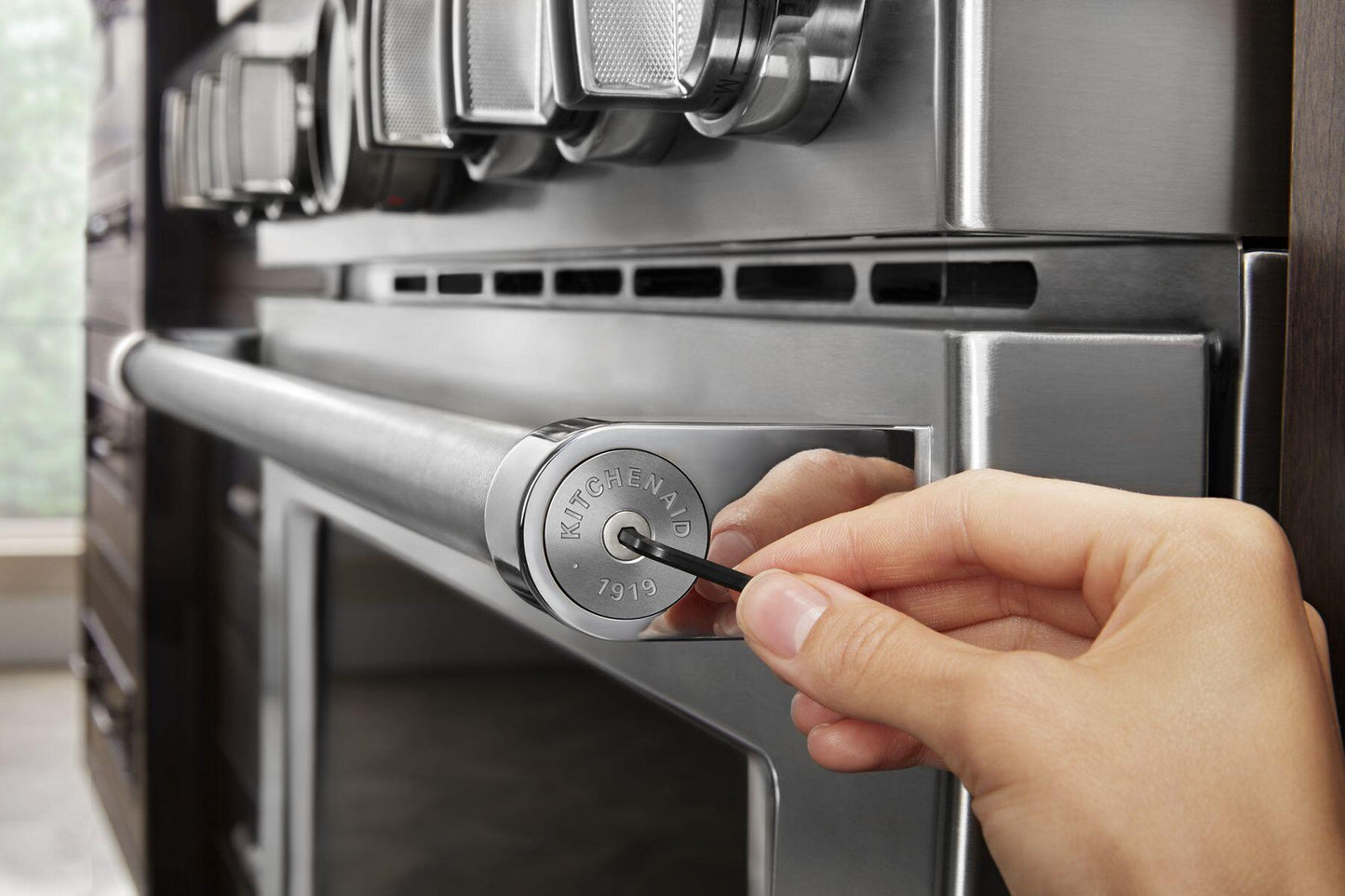 Kitchenaid W11368841SI Kitchenaid® Commercial-Style Range Handle Medallion Kit - Silver