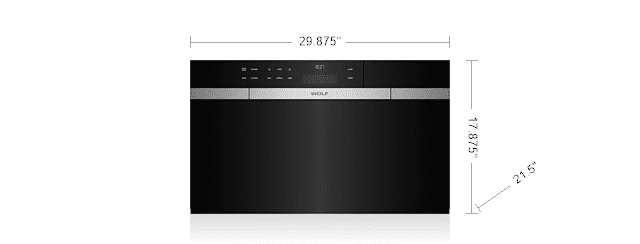 Wolf CSO30CMB 30" M Series Contemporary Black Glass Convection Steam Oven With Retractable Handle