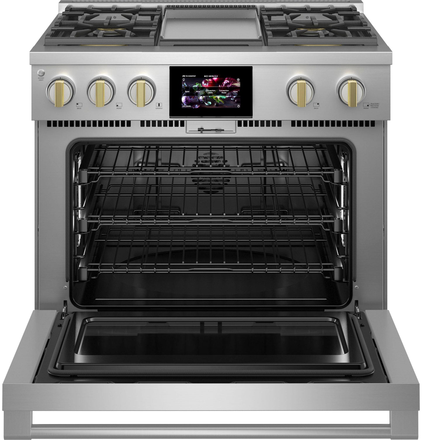 Monogram ZDP364NDTSS Monogram 36" Dual-Fuel Professional Range With 4 Burners And Griddle (Natural Gas)